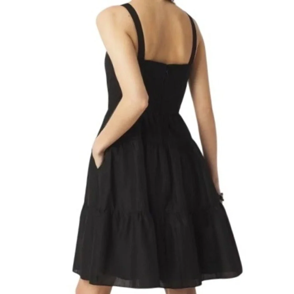 White‎ House Black Market WHBM Womens 16 Black Fit & Flare Mini Sundress NWT